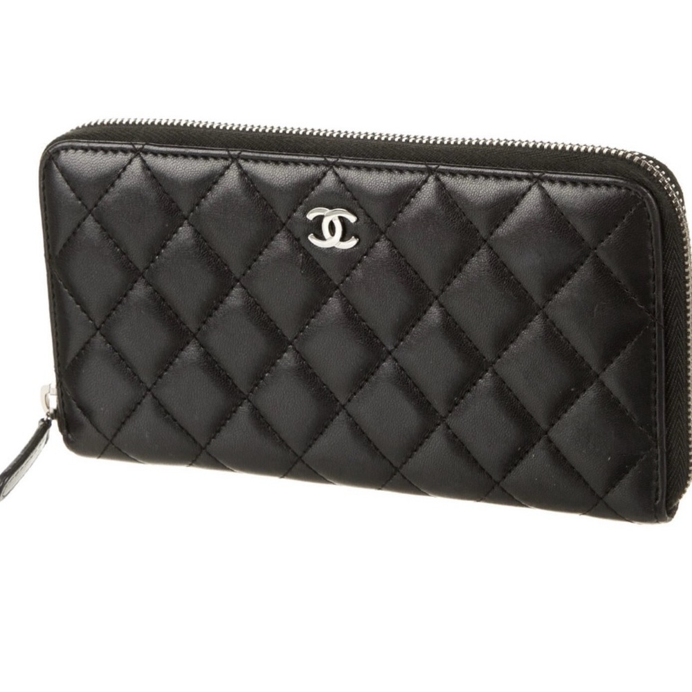 Chanel Lambkin Zippy Wallet